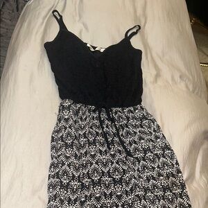 Black and White Tank Wide Leg Jumpsuit Romper